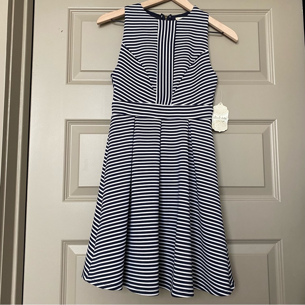 NWT Altar’d State Navy and White Striped Nautical Dress